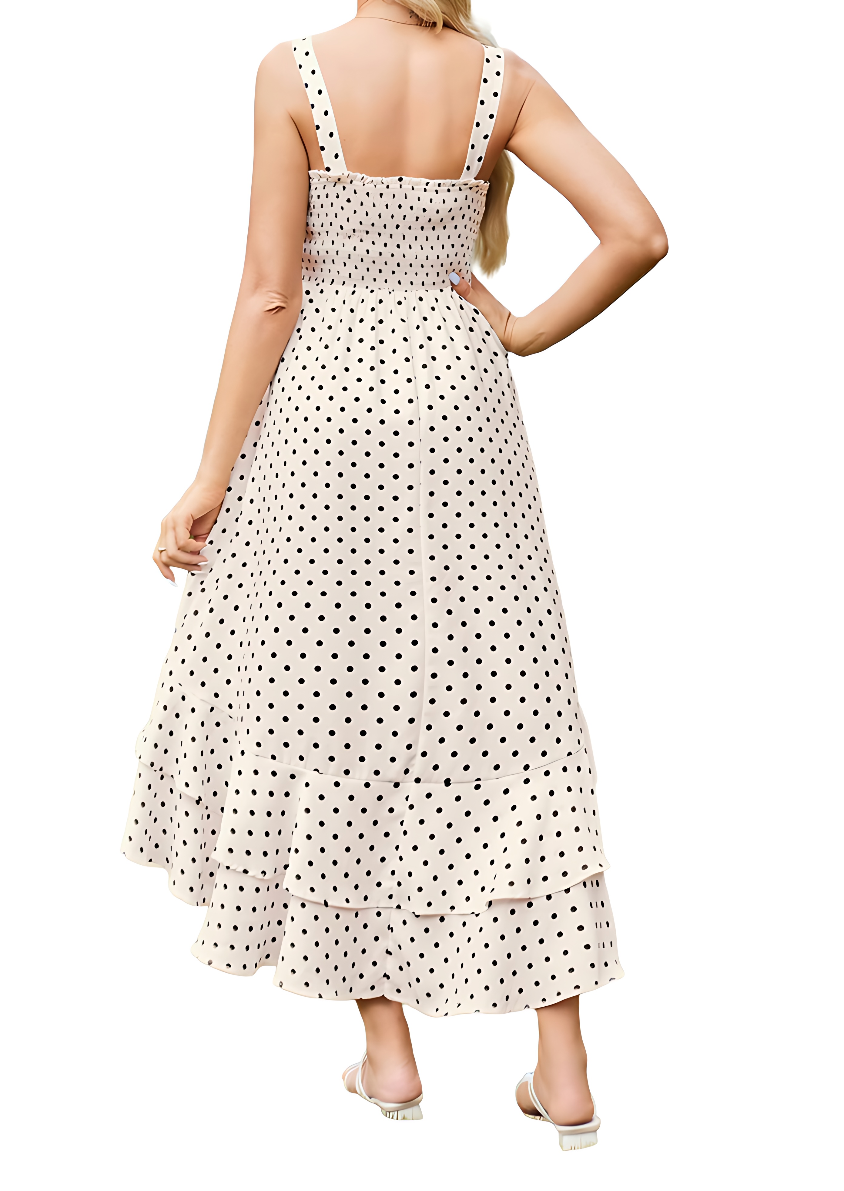 Floral Boho Maxi Sundress with Smocked Top and Tiered Ruffles