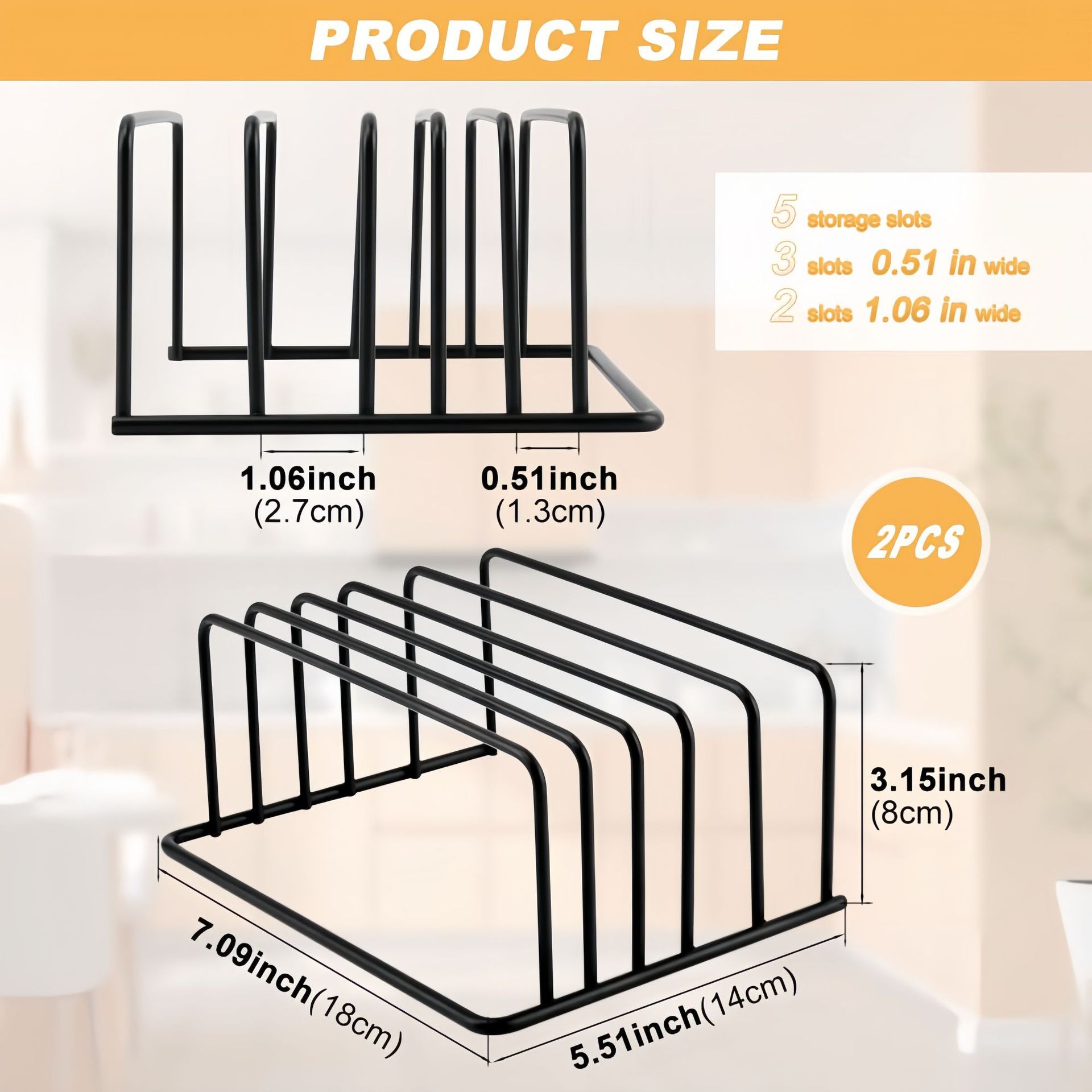 Sturdy kitchen storage rack for chopping boards