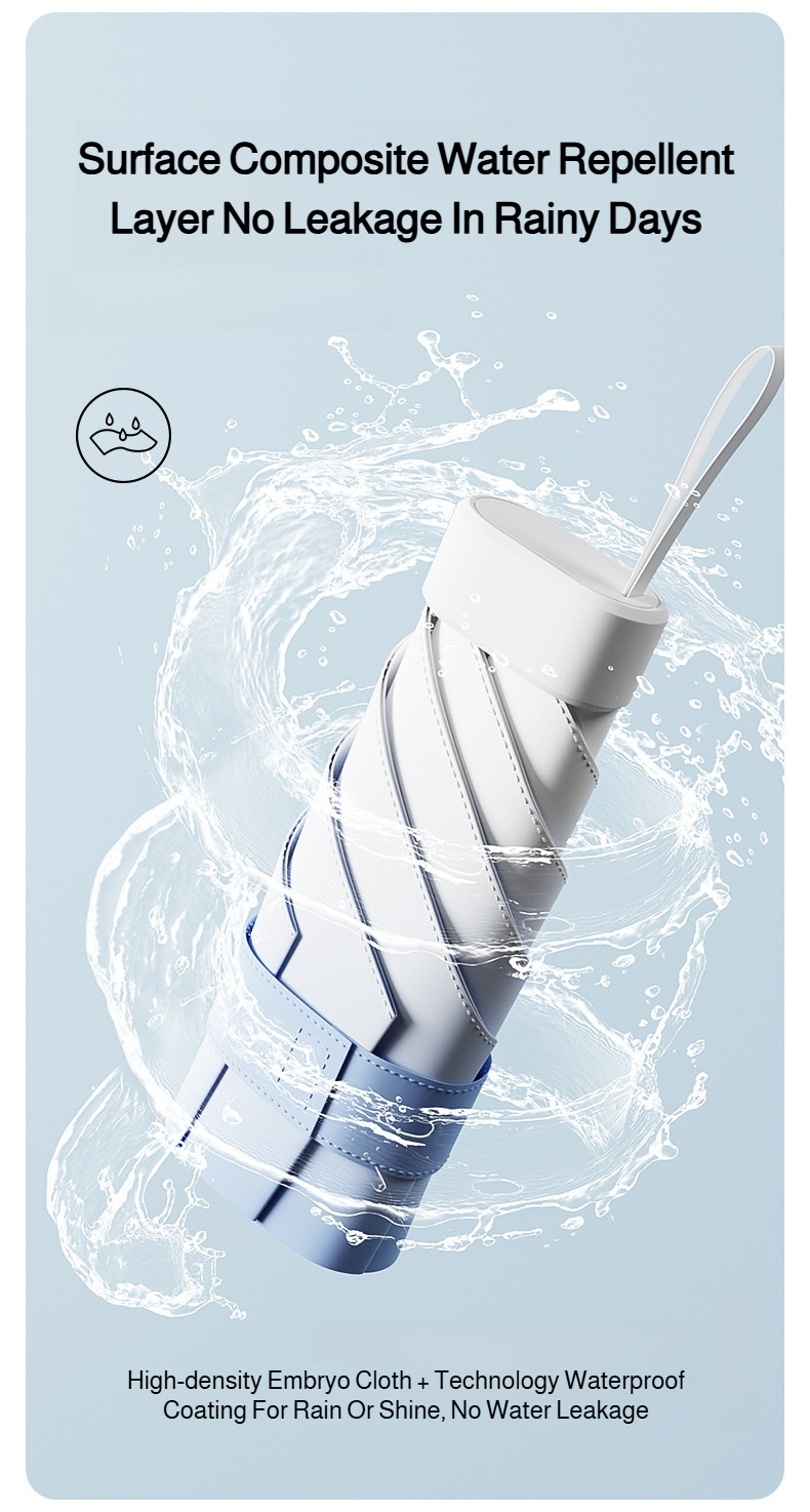 Compact umbrella open under bright sunlight