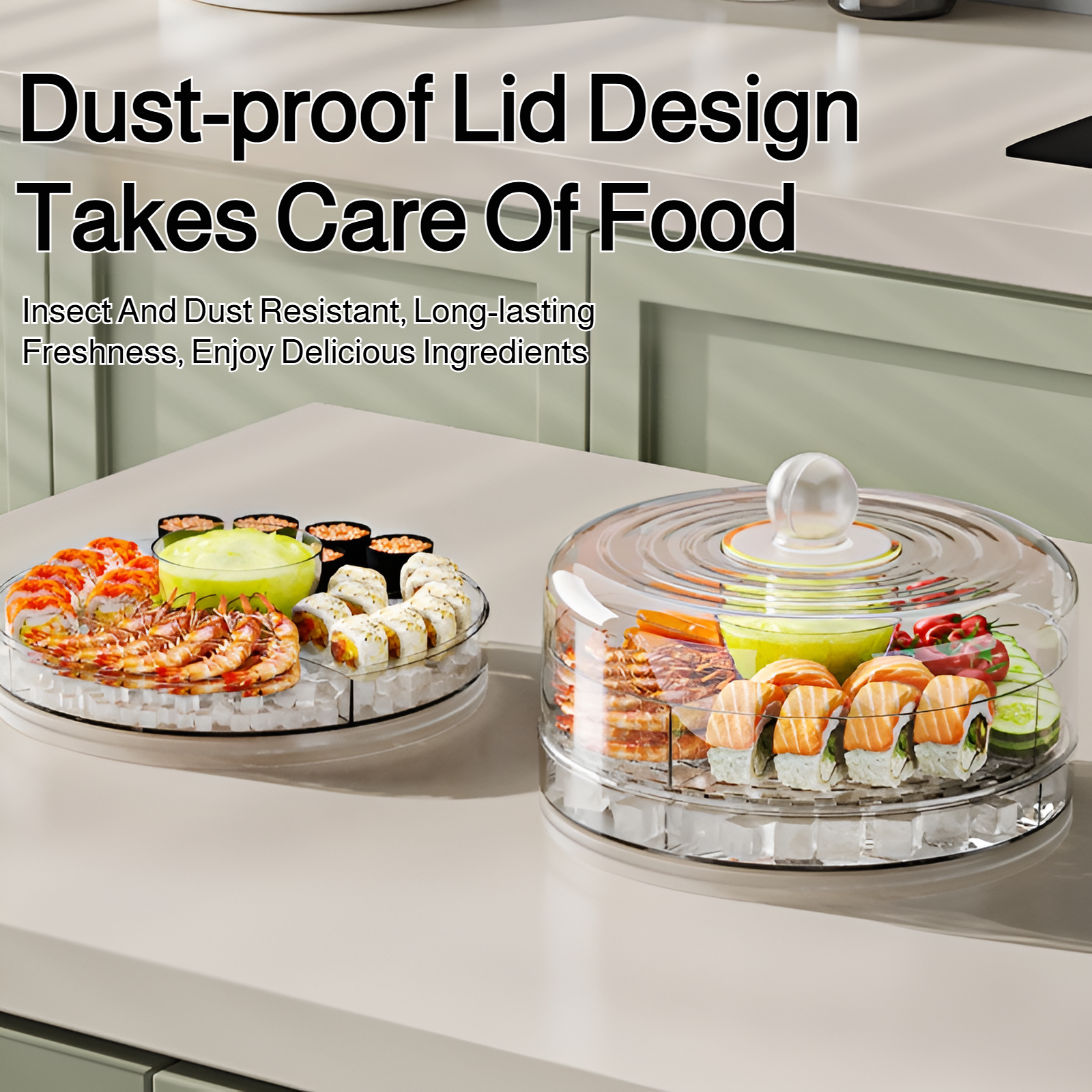 Multi-functional rotating cake plate and vegetable tray