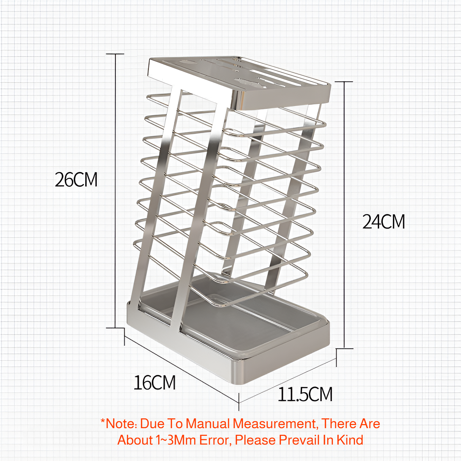 Easy-to-clean kitchen knife storage shelf