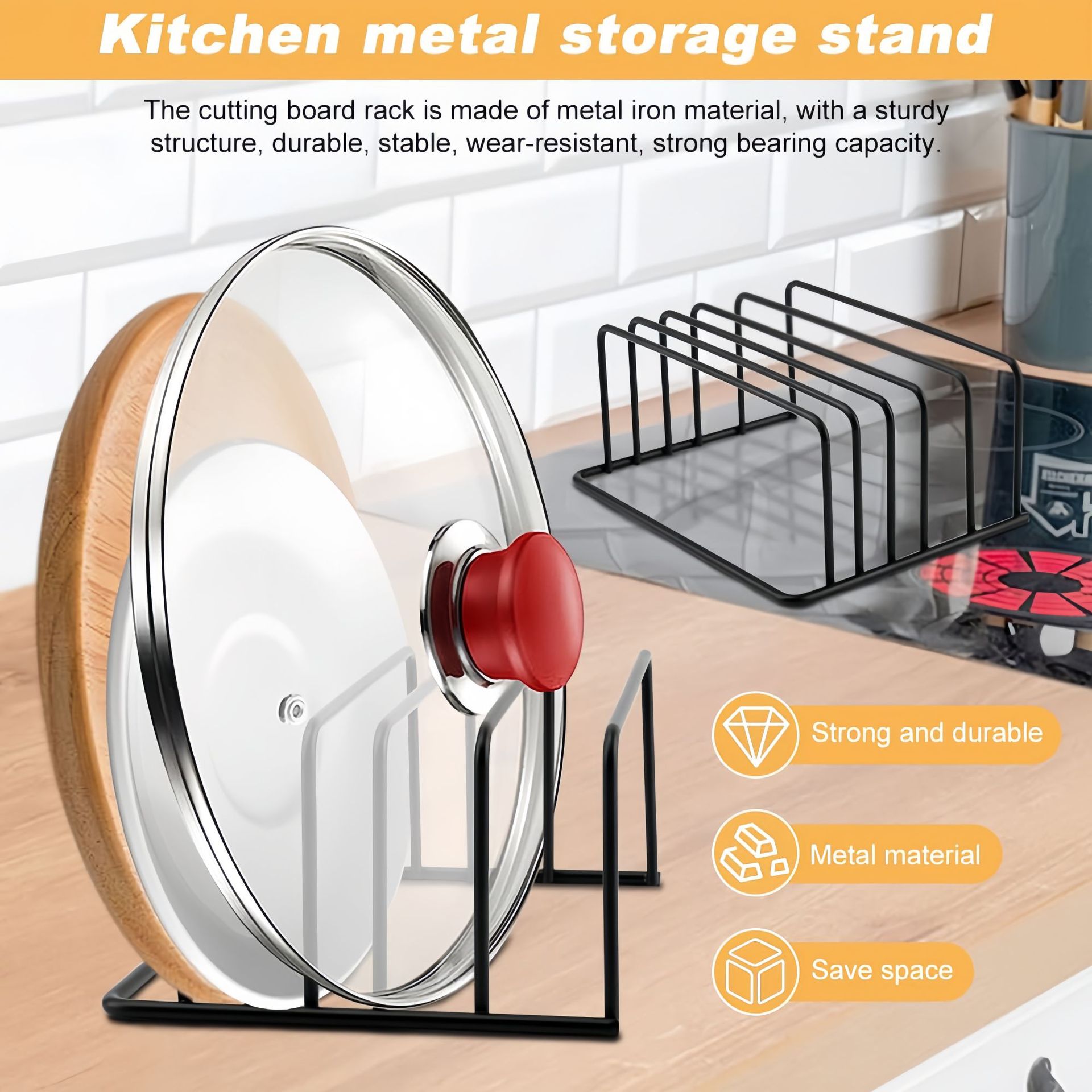 Multi-purpose chopping board rack for kitchen storage