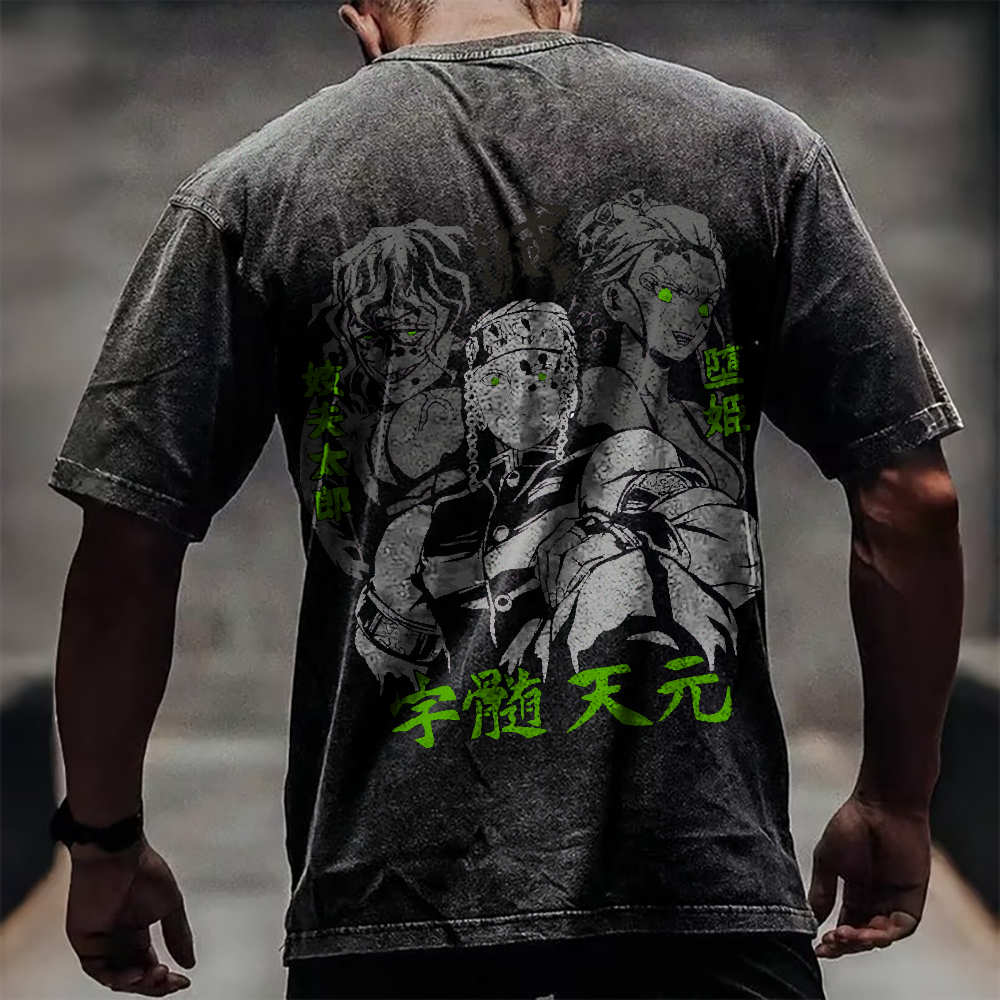 Tengen Uzui Anime T-Shirt, Demon Slayer Graphic Tee, Sound Hashira Oversized Streetwear, Cool Japanese Anime Shirt, Gift for Otaku, Kimetsu no Yaiba Fans
