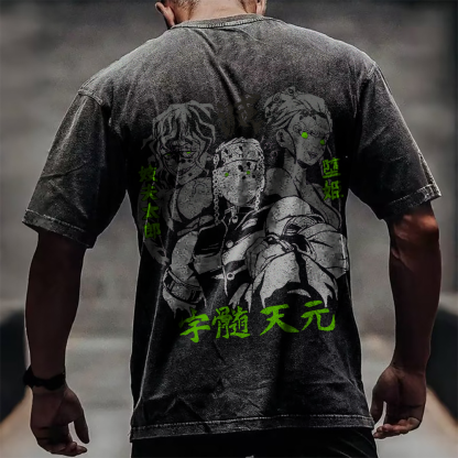 Tengen Uzui Anime T-Shirt, Demon Slayer Graphic Tee, Sound Hashira Oversized Streetwear, Cool Japanese Anime Shirt, Gift for Otaku, Kimetsu no Yaiba Fans