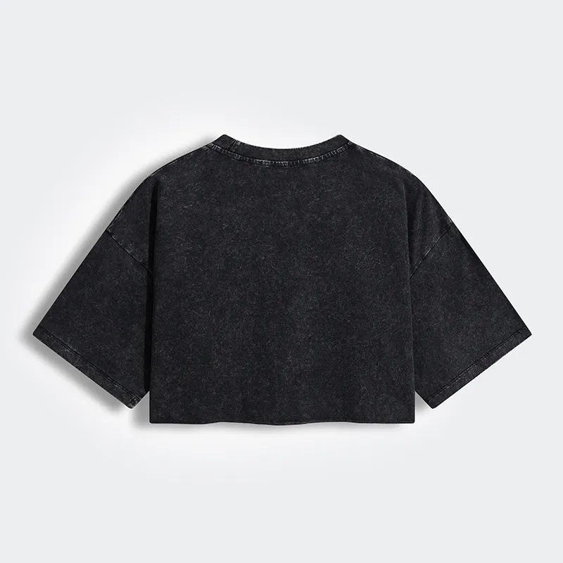 Up Caffeine Down Depression Women's Washed Crop T-Shirt