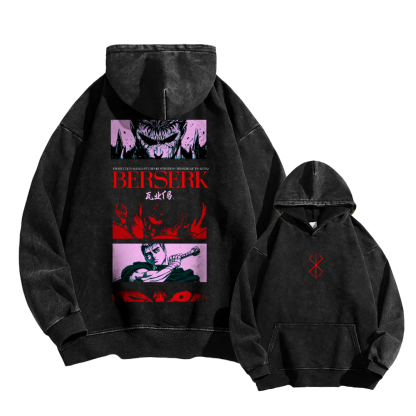 Berserk Casual Washed Hoodie 2509021410