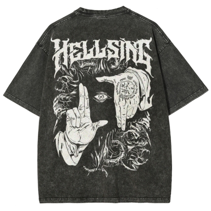 Alucard Hellsing Hand Signs Oversize T-Shirt