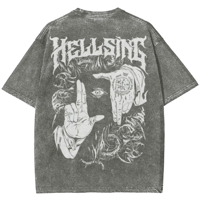Alucard Hellsing Hand Signs Oversize T-Shirt