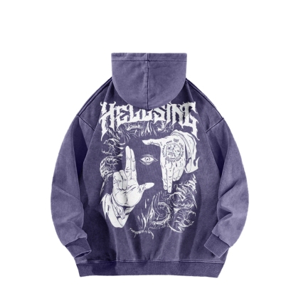 Alucard Hellsing Hand Signs Washed Hoodie