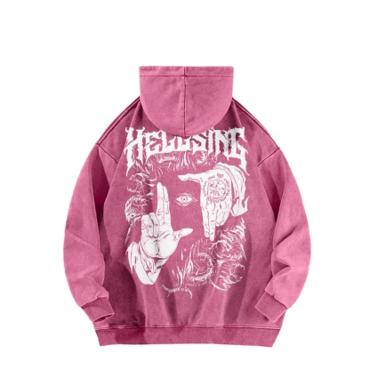 Alucard Hellsing Hand Signs Washed Hoodie