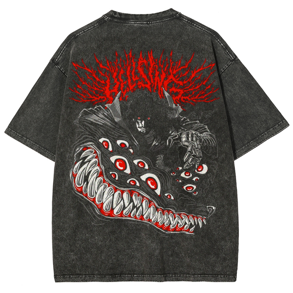 Hellsing Unisex Ultimate Vampire Unisex Fit Washed T-Shirt 2502000113