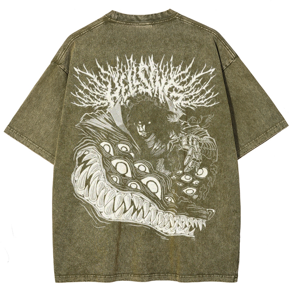 Hellsing Unisex Ultimate Vampire Unisex Fit Washed T-Shirt 2502000113