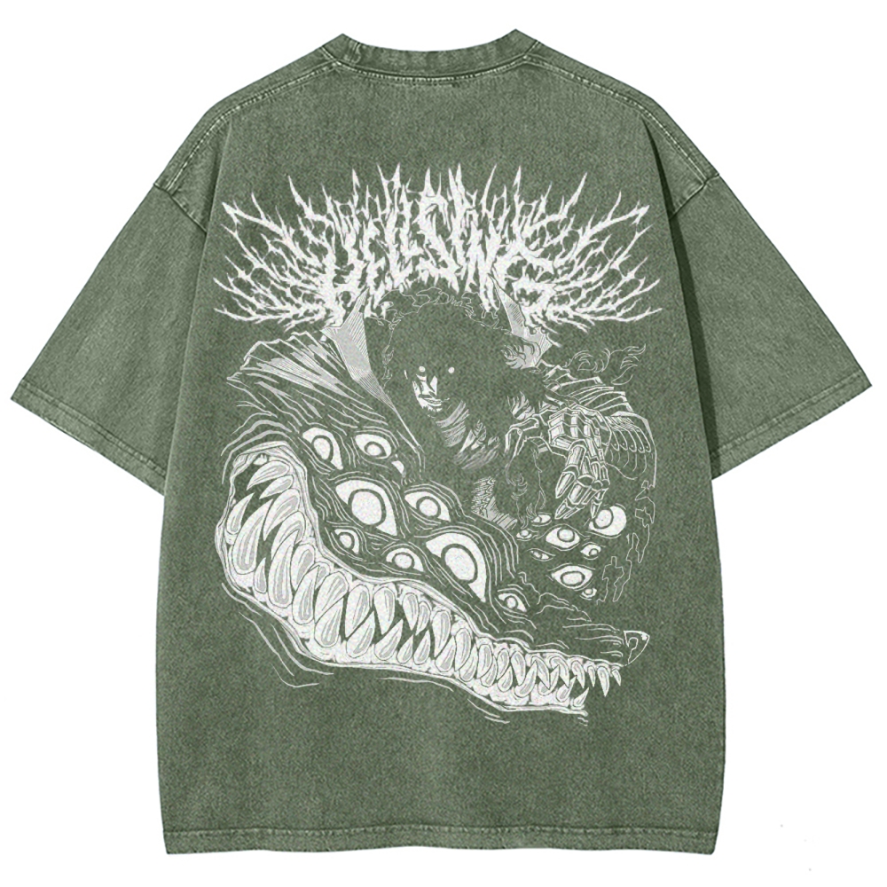 Hellsing Unisex Ultimate Vampire Unisex Fit Washed T-Shirt 2502000113