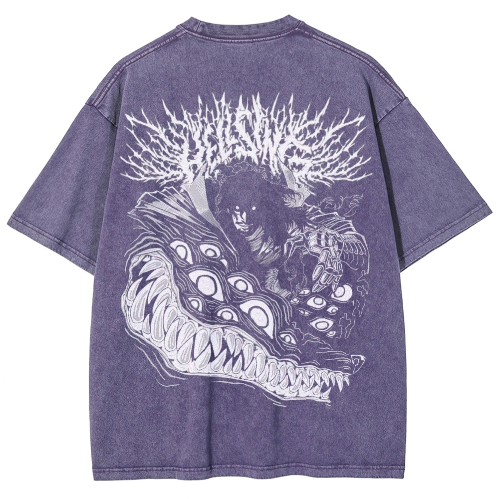 Hellsing Unisex Ultimate Vampire Unisex Fit Washed T-Shirt 2502000113