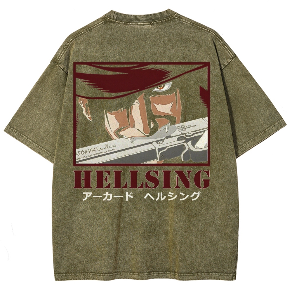 Hellsing Unisex Ultimate Vampire Unisex Fit Washed T-Shirt 2502000127