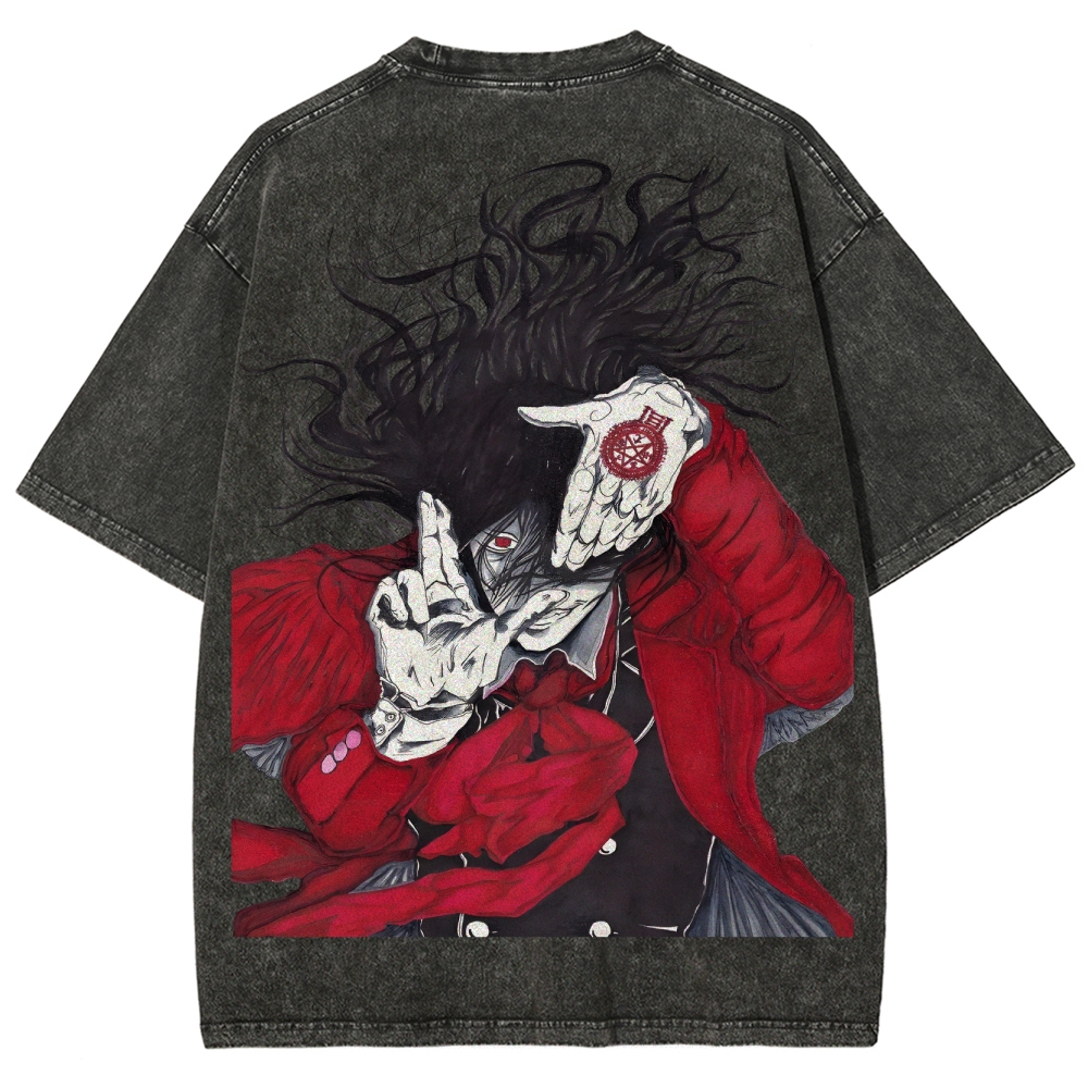 Hellsing Unisex Ultimate Vampire Unisex Fit Washed T-Shirt 2502000154