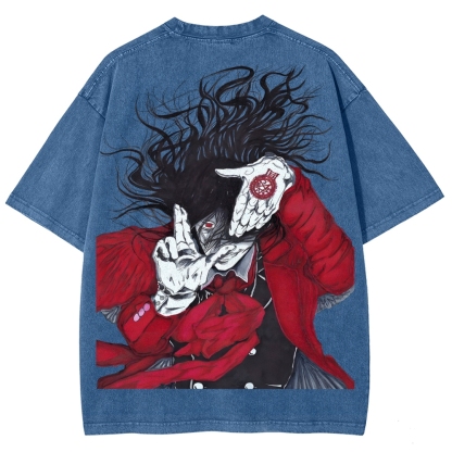 Hellsing Unisex Ultimate Vampire Unisex Fit Washed T-Shirt 2502000154