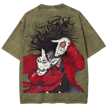 Hellsing Unisex Ultimate Vampire Unisex Fit Washed T-Shirt 2502000154