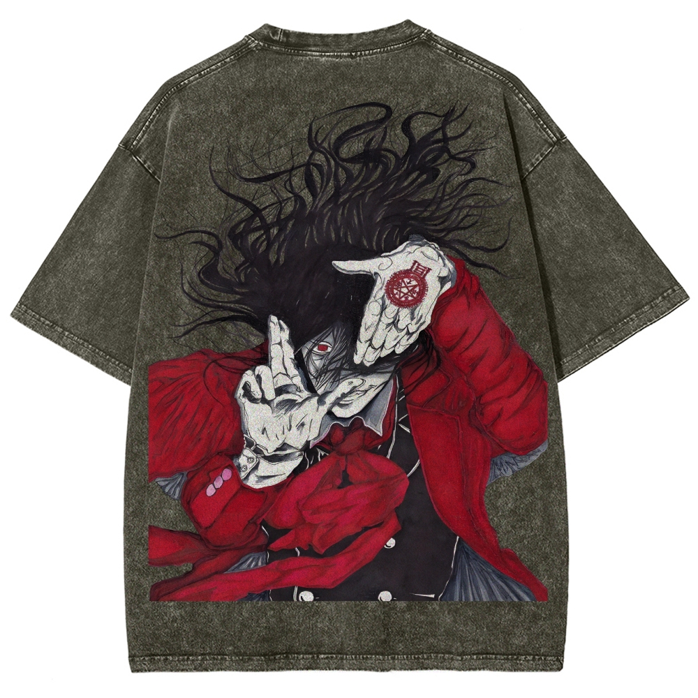 Hellsing Unisex Ultimate Vampire Unisex Fit Washed T-Shirt 2502000154
