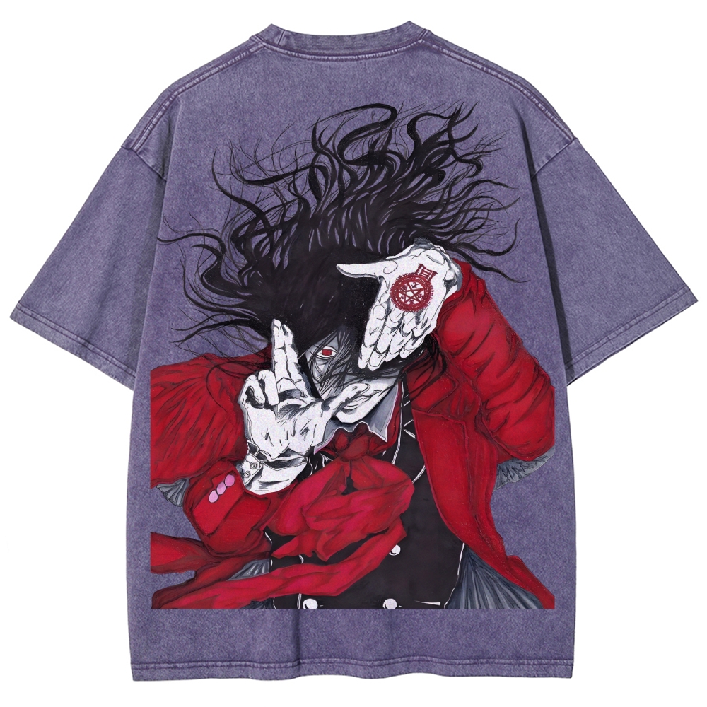 Hellsing Unisex Ultimate Vampire Unisex Fit Washed T-Shirt 2502000154