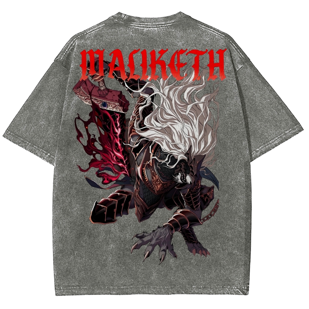 Elden Ring Retro Limited Vintage Maliketh, The Black Blade  Collection Game Oversized Washed Tee 