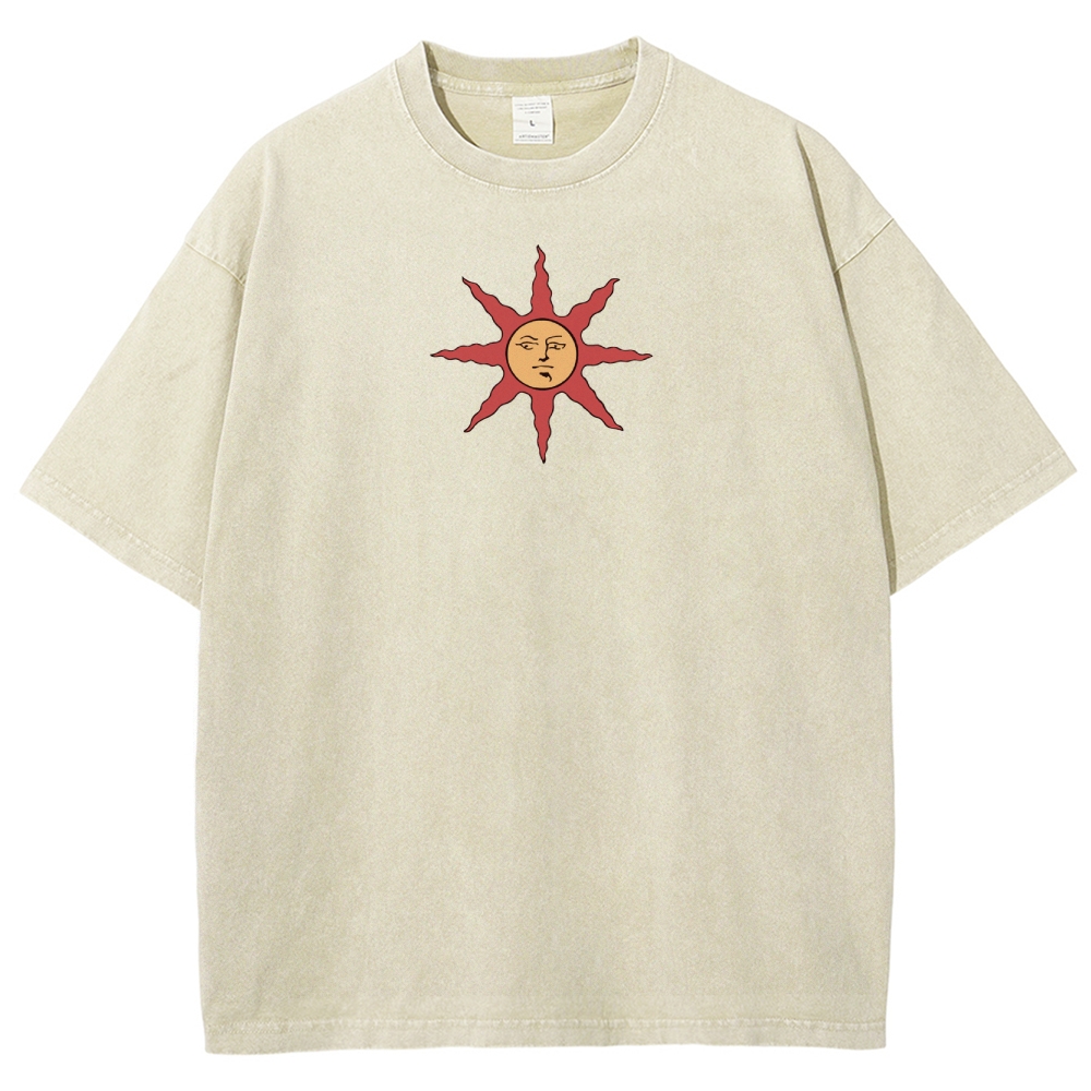 Dark Souls Vintage Wash T-Shirt, Soulsborne Inspired, Video Game Aesthetic, Metal Style