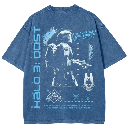 Halo Vintage Unisex Fit Washed T-Shirt 2507004536