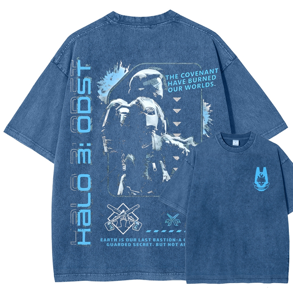 Halo Vintage Unisex Fit Washed T-Shirt 2507004536