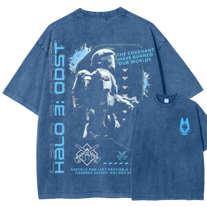 Halo Vintage Unisex Fit Washed T-Shirt 2507004536