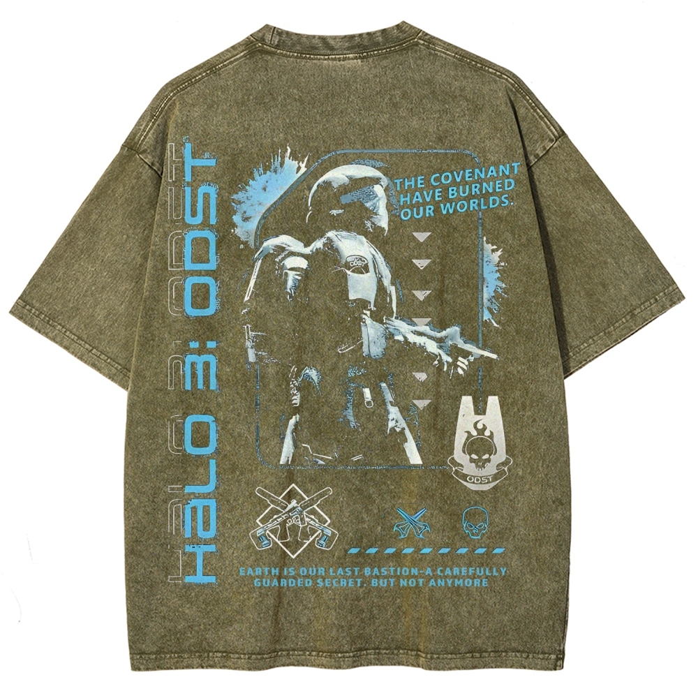 Halo Vintage Unisex Fit Washed T-Shirt 2507004536