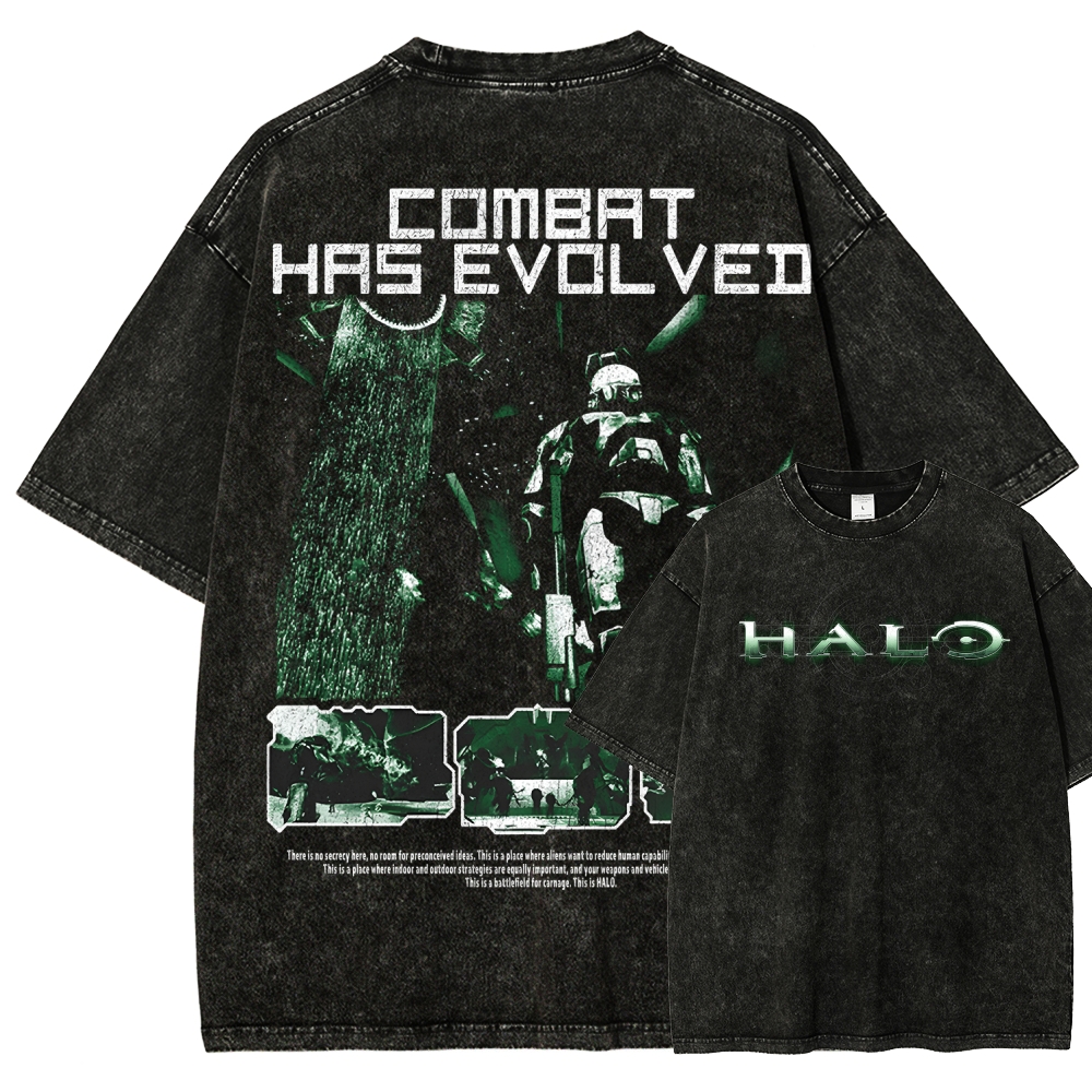 Halo Vintage Unisex Fit Washed T-Shirt 2507004552