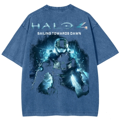 Halo Vintage Unisex Fit Washed T-Shirt 2507004562