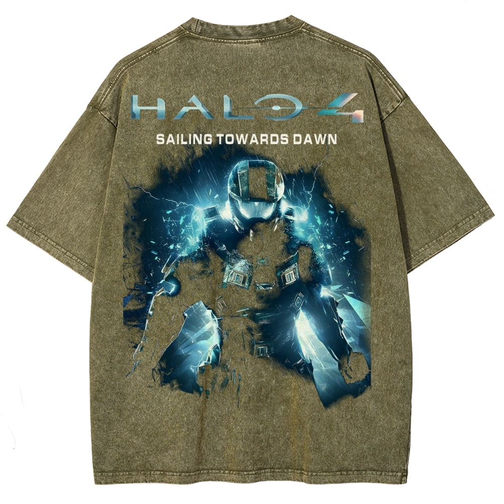 Halo Vintage Unisex Fit Washed T-Shirt 2507004562