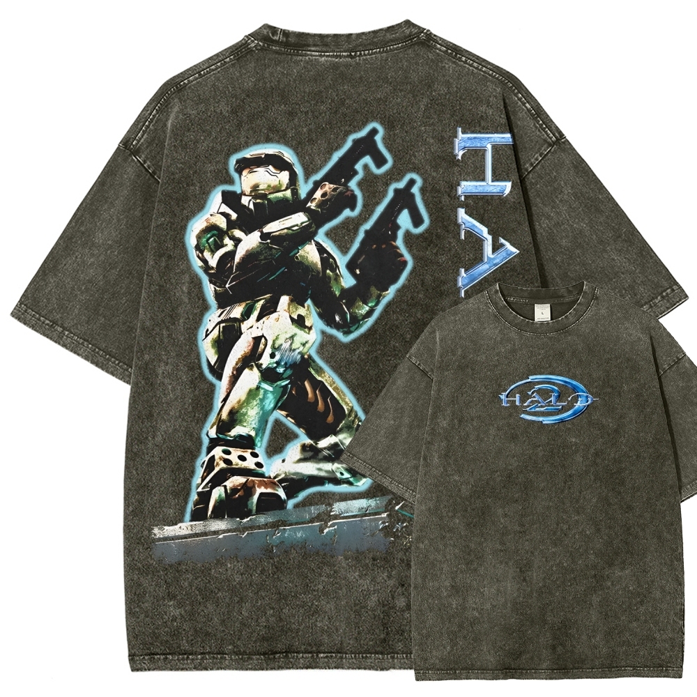 Halo Vintage Unisex Fit Washed T-Shirt 2507004564