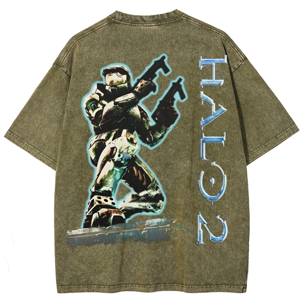 Halo Vintage Unisex Fit Washed T-Shirt 2507004564
