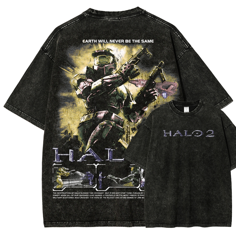 Halo Vintage Unisex Fit Washed T-Shirt 2507004567