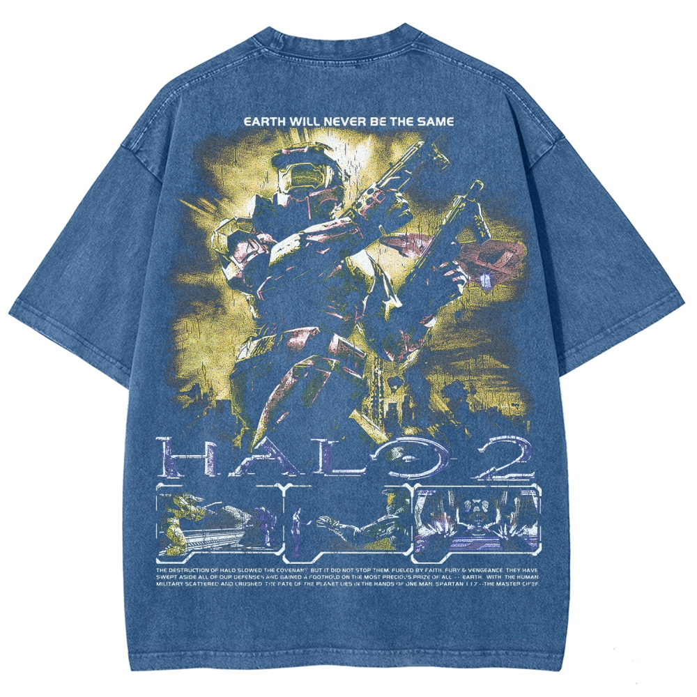 Halo Vintage Unisex Fit Washed T-Shirt 2507004567