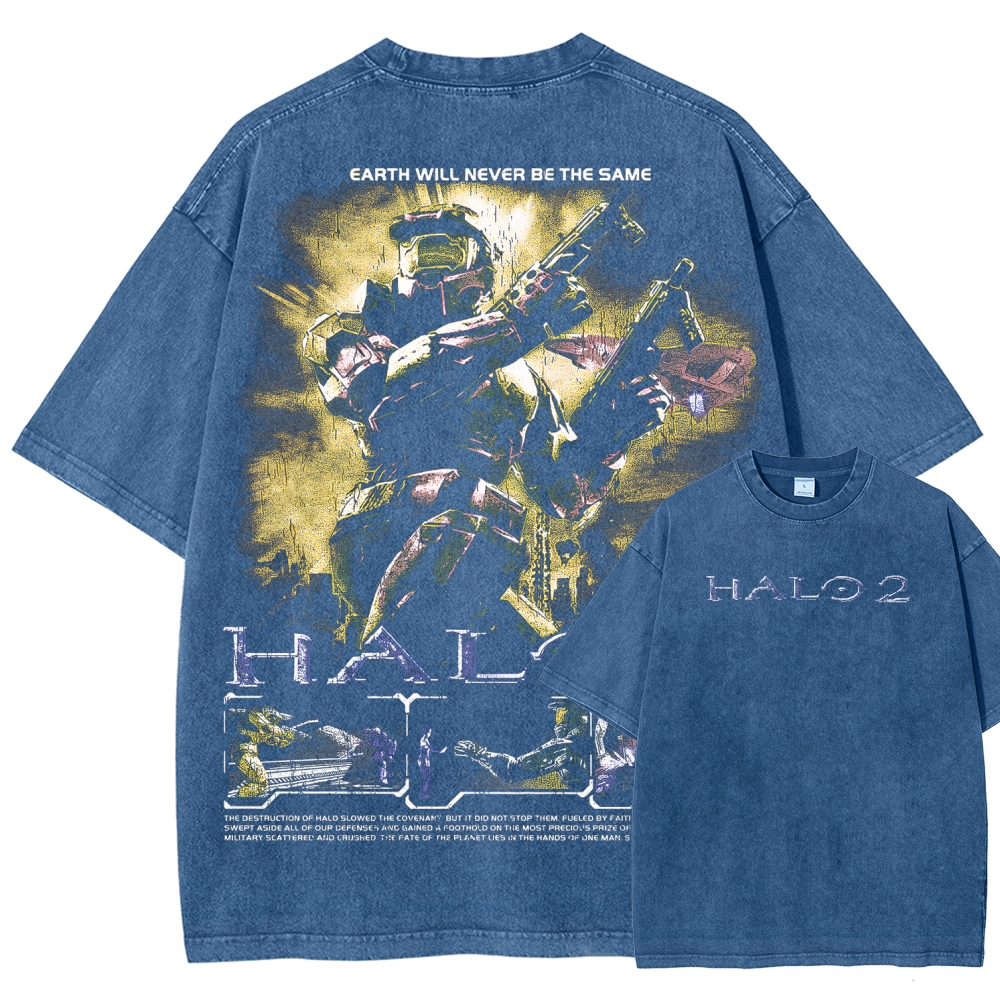 Halo Vintage Unisex Fit Washed T-Shirt 2507004567