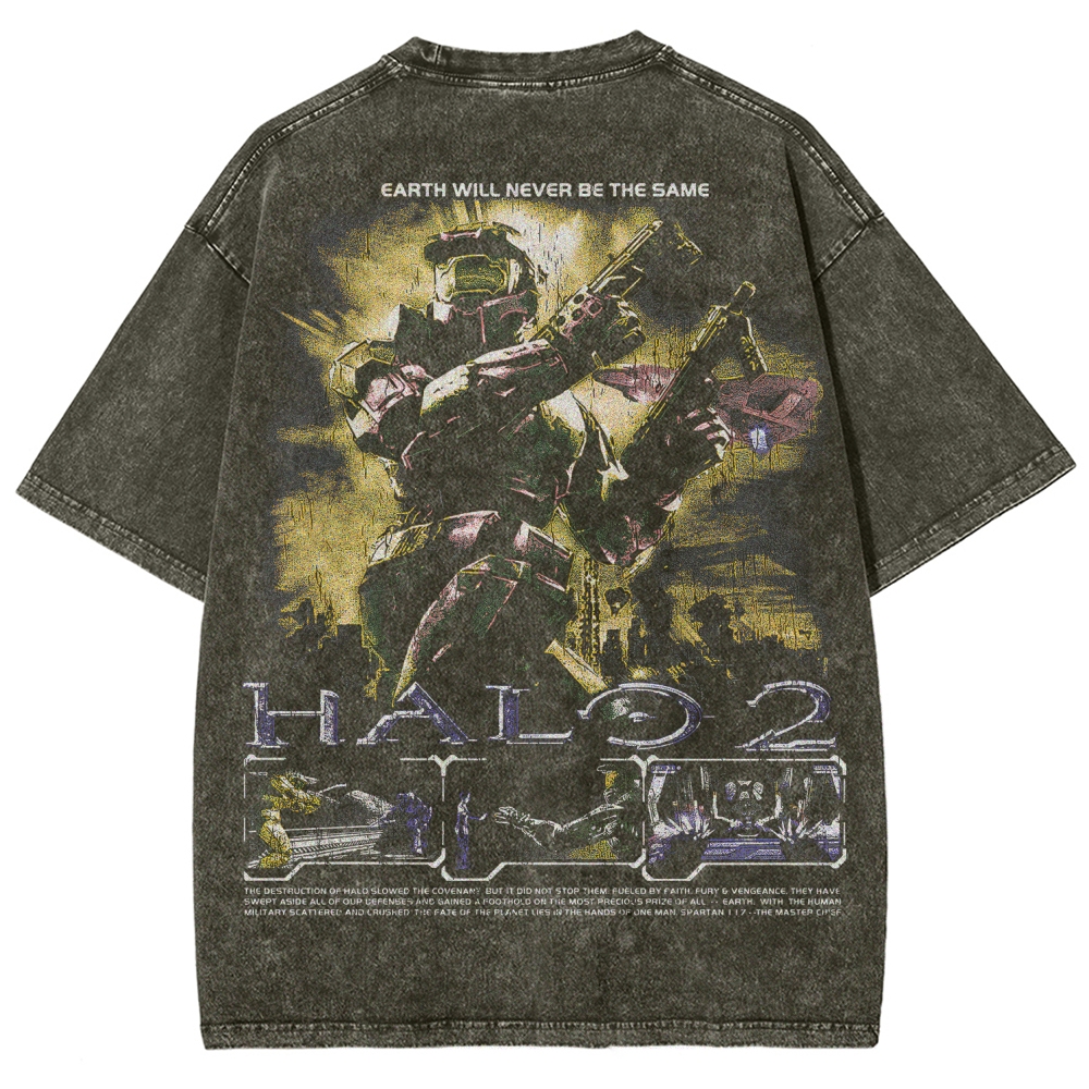 Halo Vintage Unisex Fit Washed T-Shirt 2507004567
