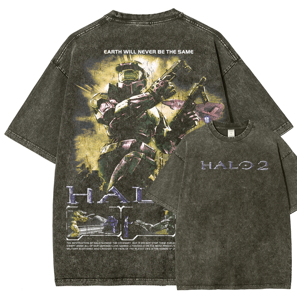 Halo Vintage Unisex Fit Washed T-Shirt 2507004567