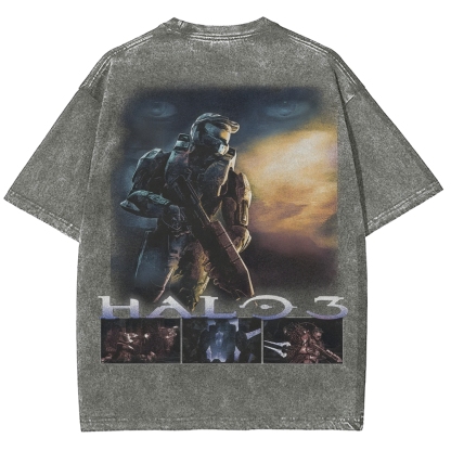 Halo Vintage Unisex Fit Washed T-Shirt 2507004574