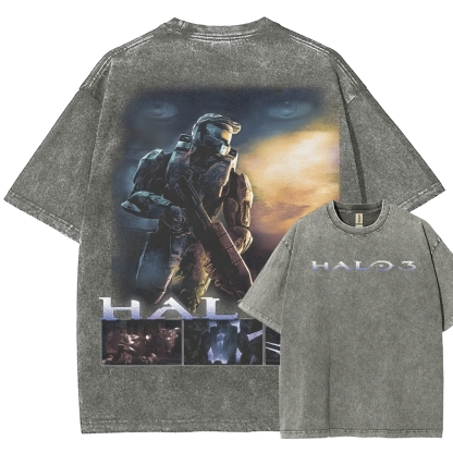 Halo Vintage Unisex Fit Washed T-Shirt 2507004574