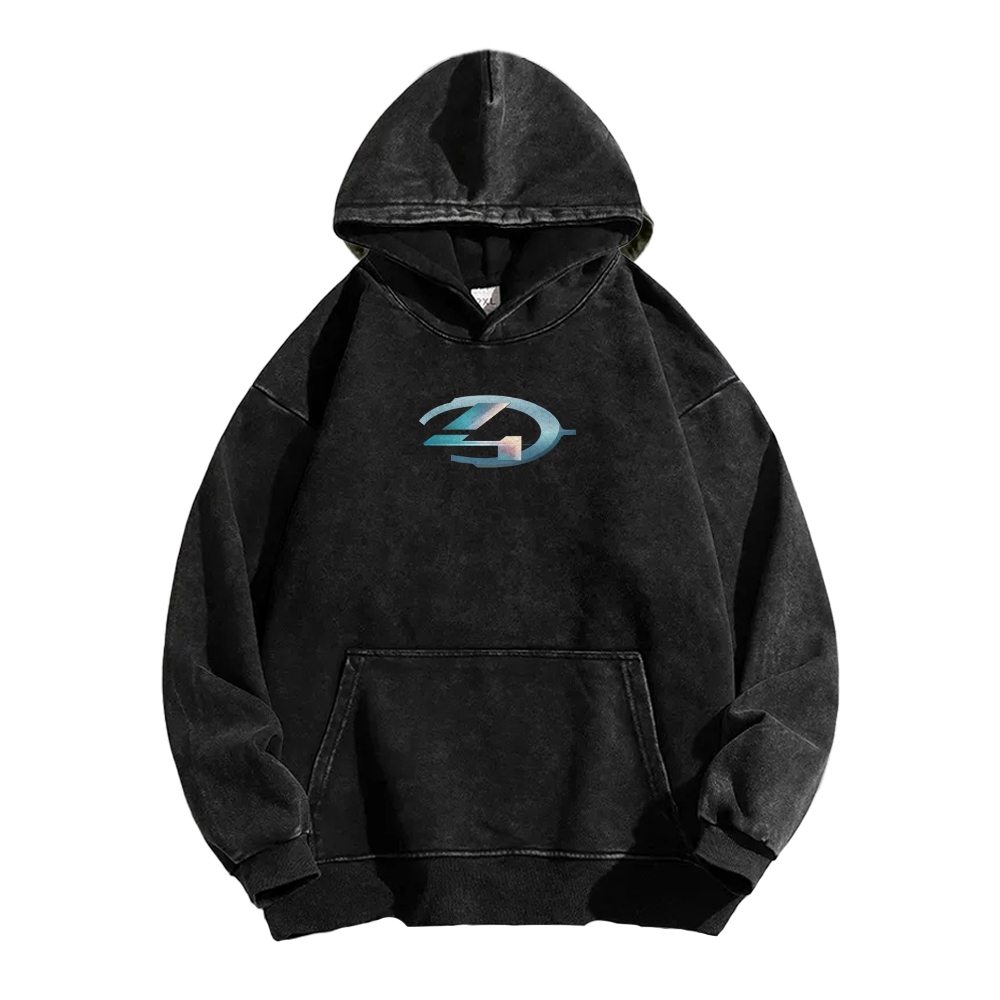 Halo Vintage Casual Washed Hoodie 2507011828