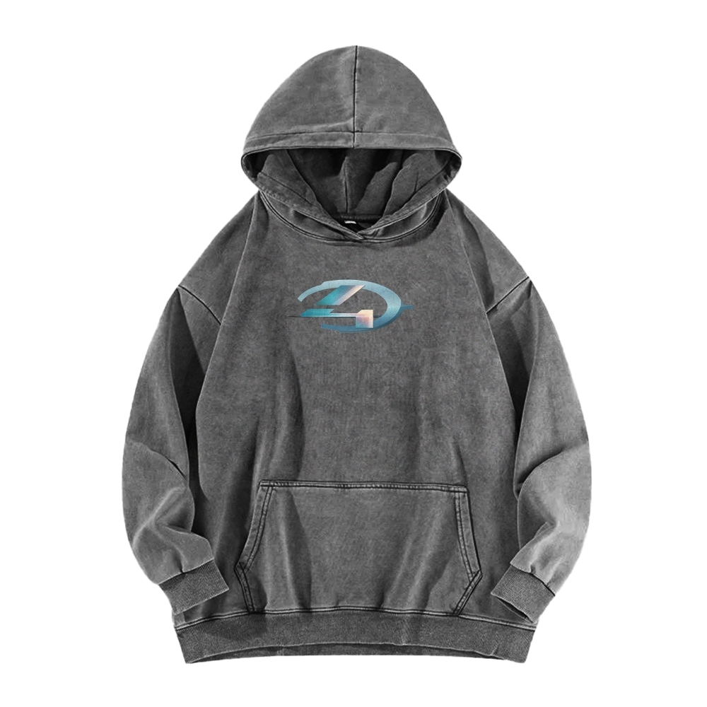 Halo Vintage Casual Washed Hoodie 2507011828