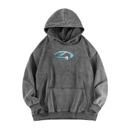 Halo Vintage Casual Washed Hoodie 2507011828