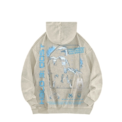 Halo Vintage Casual Washed Hoodie 2507011832