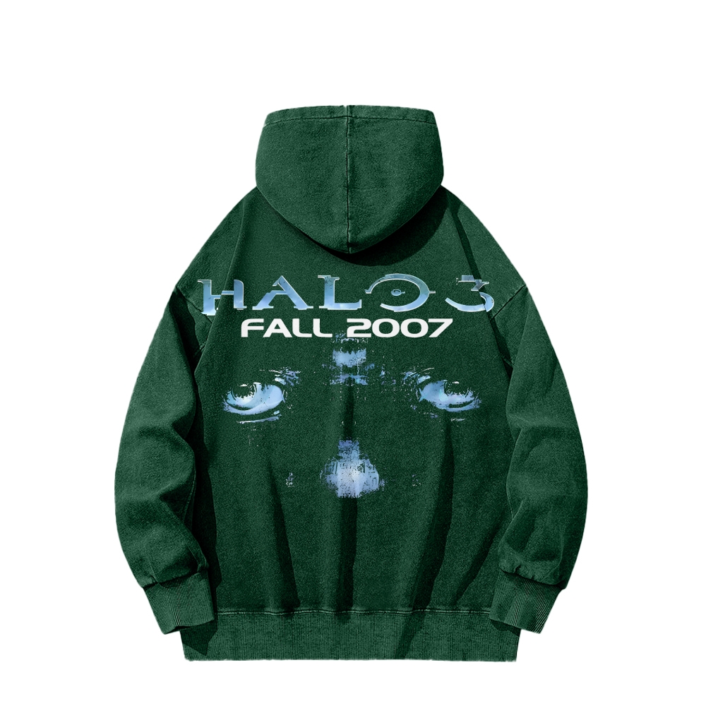 Halo Vintage Casual Washed Hoodie 2507011833