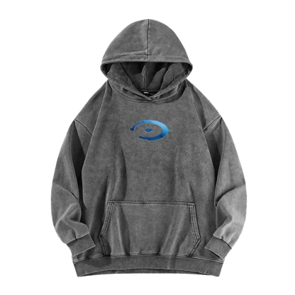 Halo Vintage Casual Washed Hoodie 2507011833