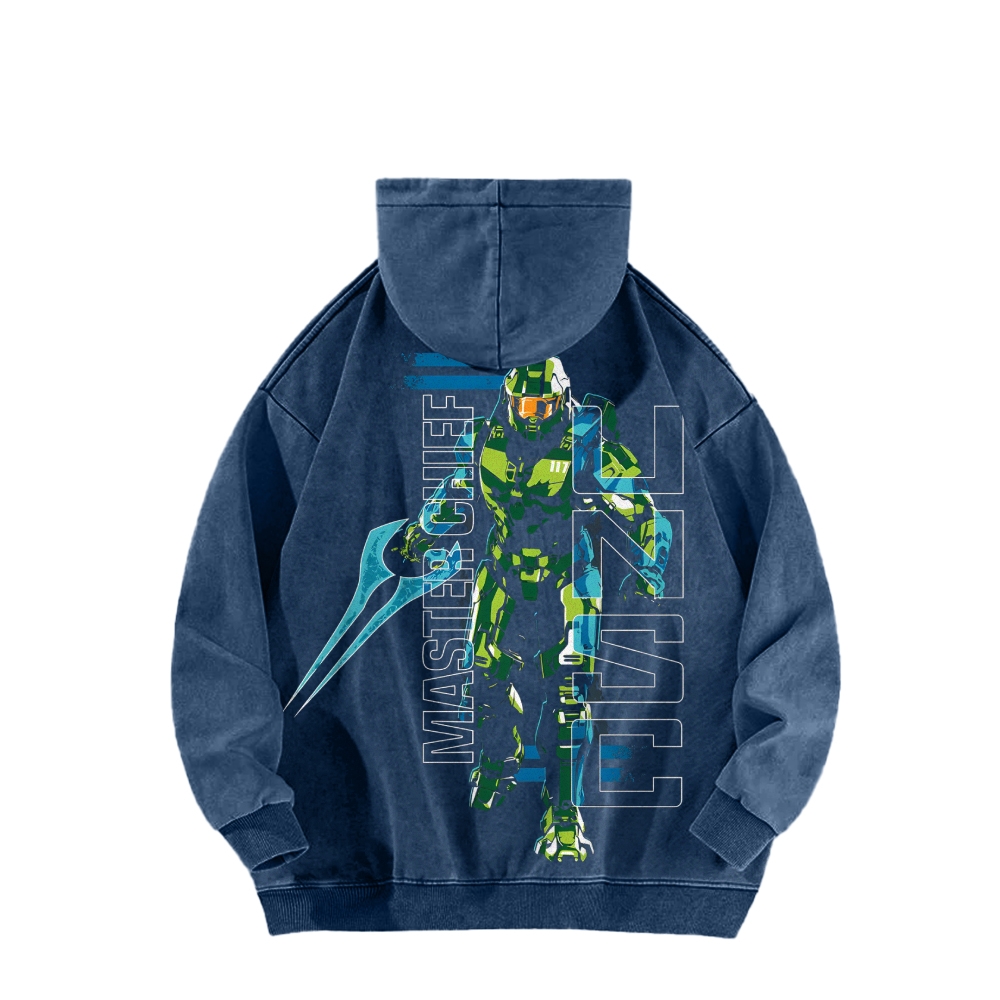 Halo Vintage Casual Washed Hoodie 2507011838