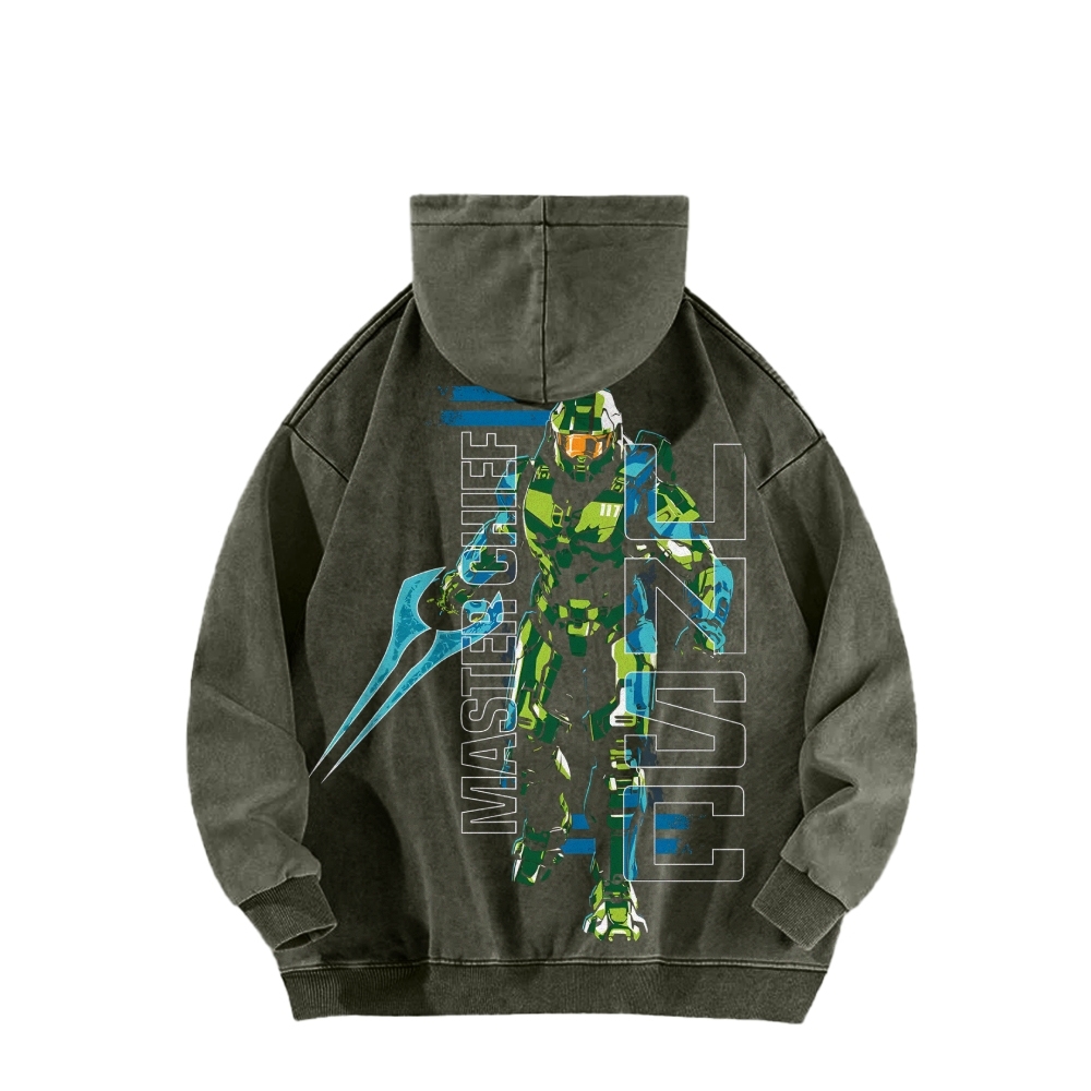 Halo Vintage Casual Washed Hoodie 2507011838